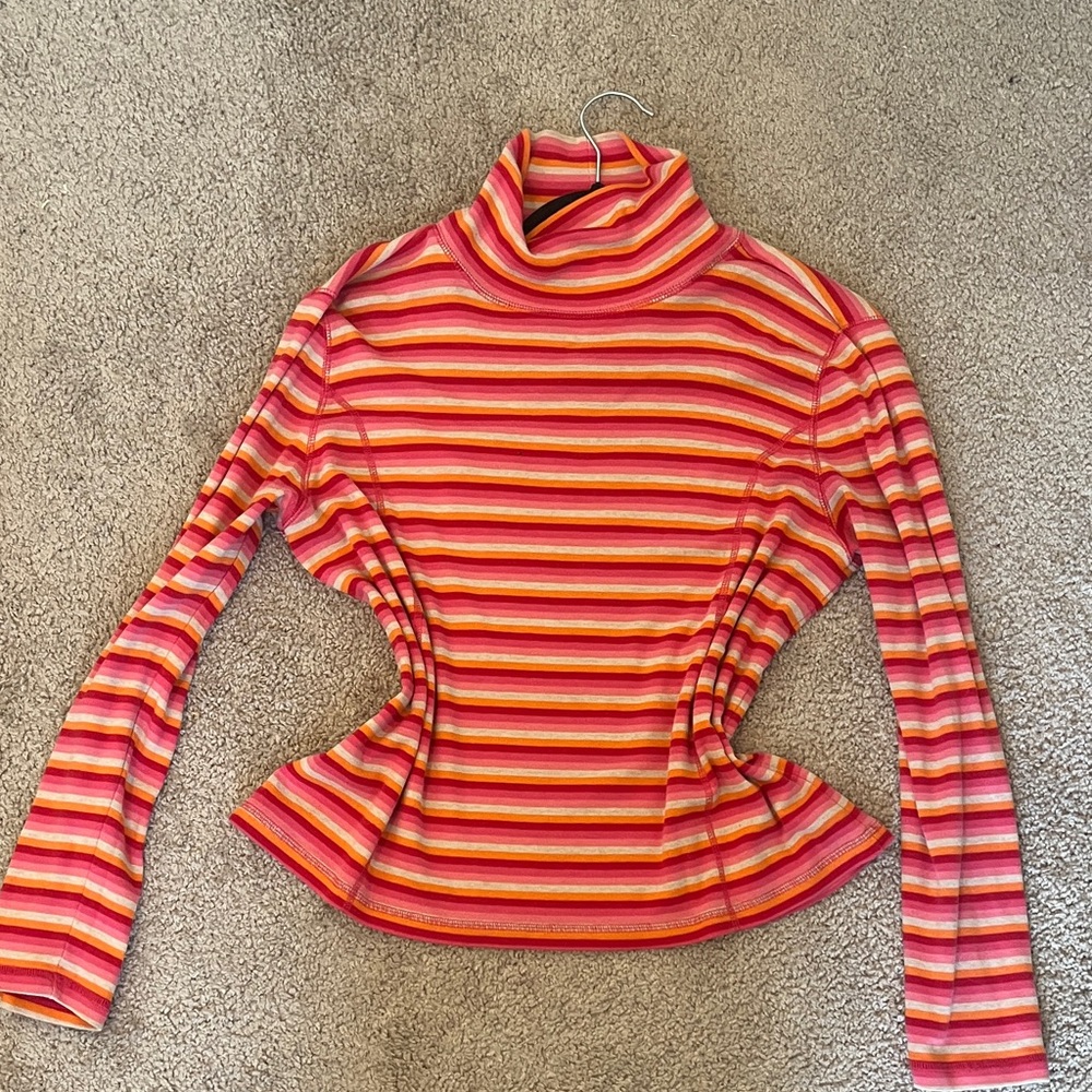 Striped Turtleneck Women's Top
